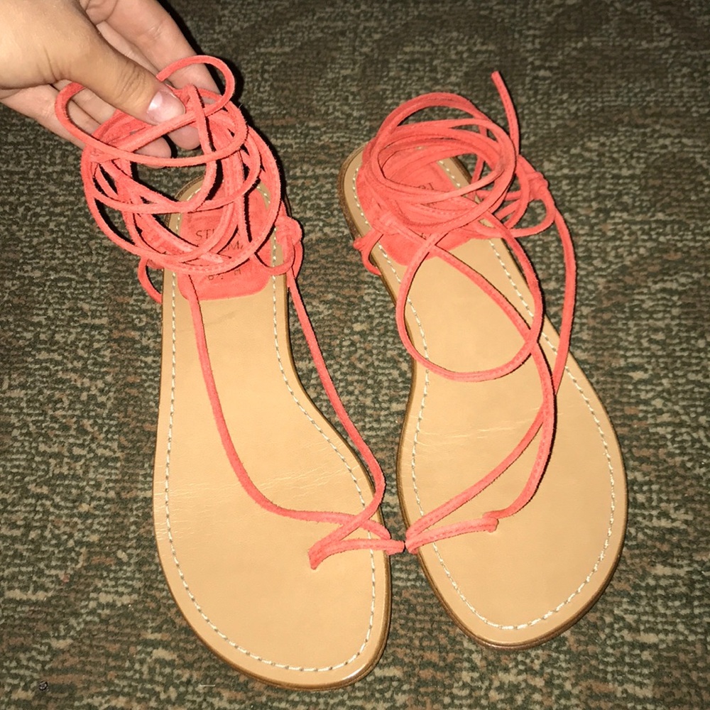 SOLD Stuart Weitzman Nieta Strappy Red Sandal. 6.5